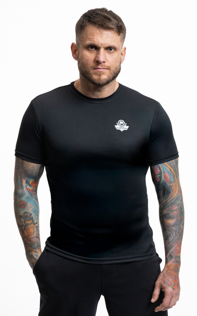 Premium black training t-shirt with white DBX Bushido logo