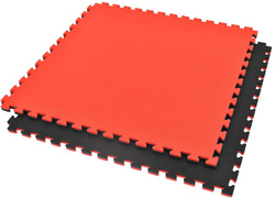 Exercise mat with Safety Certificate - Puzzle 1x1m - Tatami 4 cm - Black and Red