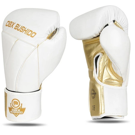 PREMIUM boxing gloves made of natural leather "HAMMER - WHITE 8 oz