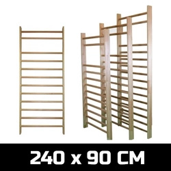 Wooden gymnastic and rehabilitation ladder 240×90 cm with 14 rungs fittings