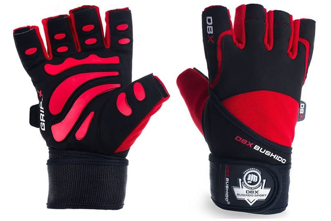 WG-161 - GLOVES FOR THE GYM - FOR EXERCISES - WITH LONG VELCRO AND GRIP-X SYSTEM - M