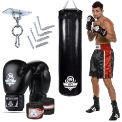 140 cm / 40 kg - GymPro140c boxing set - punching bag + boxing gloves + fixing + wraps