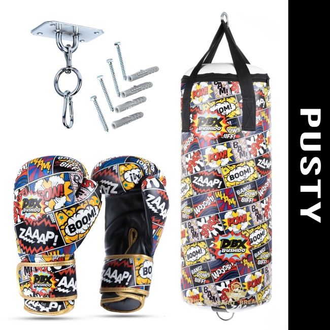 Cartoon Red Kids Set – EMPTY Punching Bag + Gloves – 65 cm | DBX Bushido